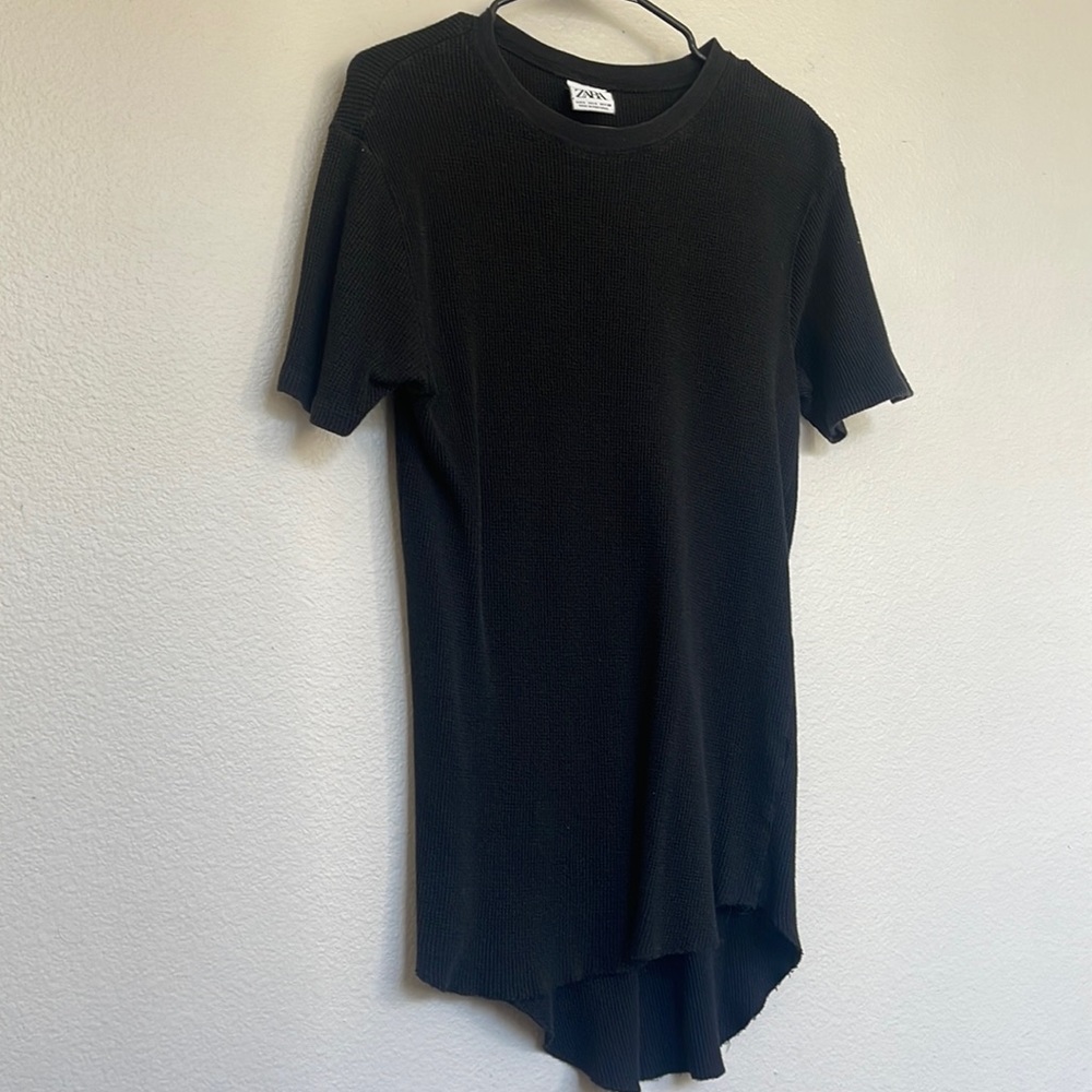 Black Zara Long Style T-Shirt